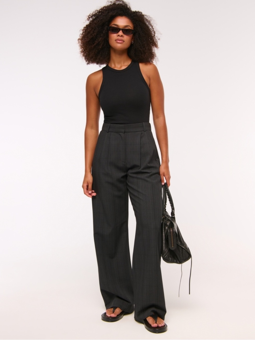 Abercrombie Sloane Black Plaid Curve Love 30 Long